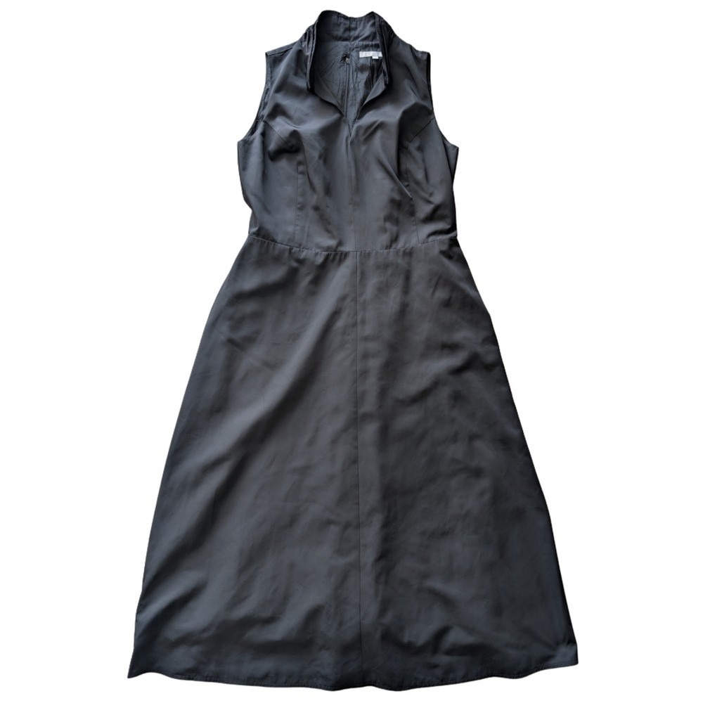 David Findlay Women's Size 10 Black V Neck Sleeves Tea Length Dress